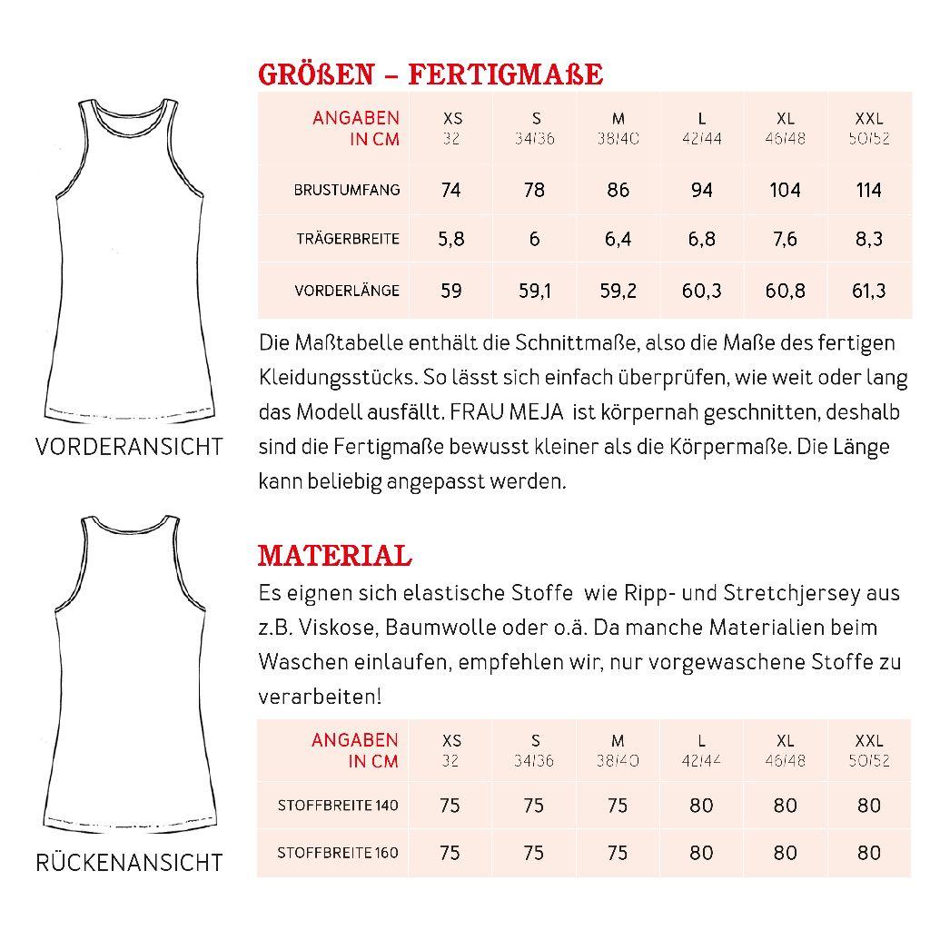 Papierschnittmuster Top Frau Meja XS-XXL
